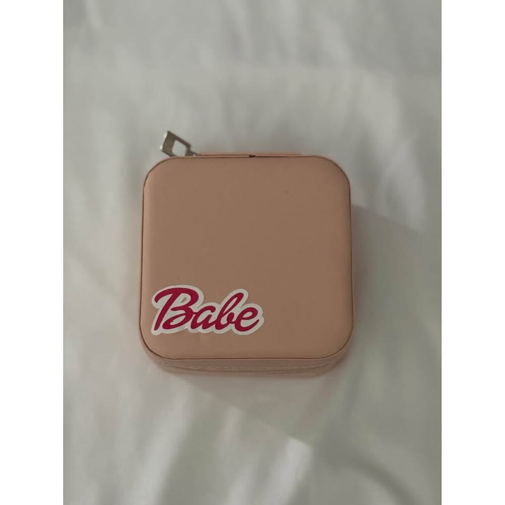 Mini Travel Jewelry Case & Portable LED Makeup Mirror Bundle - Pink "Babe"